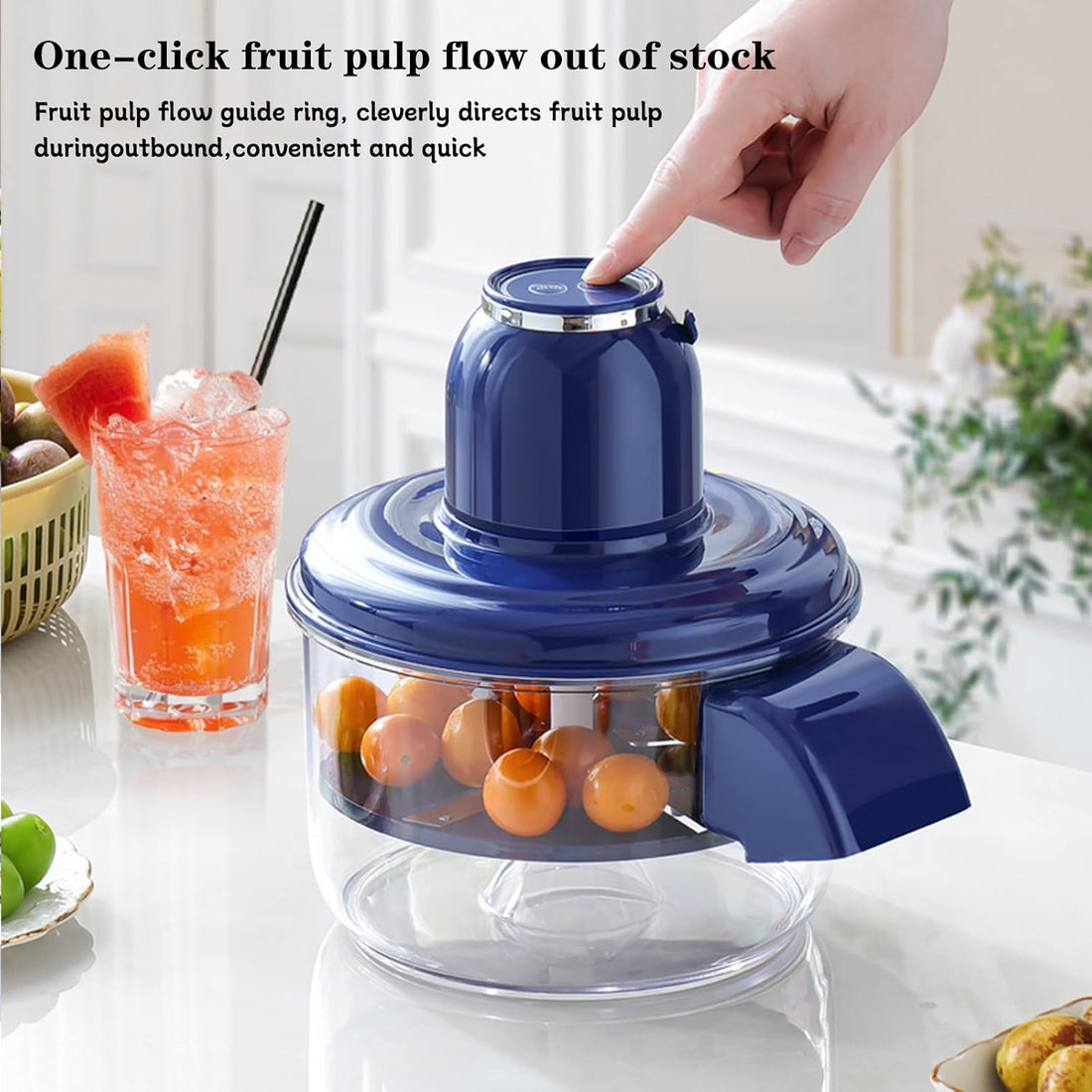 Electric Peeler Machine for Grape, Garlic, Tomato - Automatic Skin Remover Tool, Rechargeable Fruit Peeler for Small Fruits & Commercial Use (Dark blue)