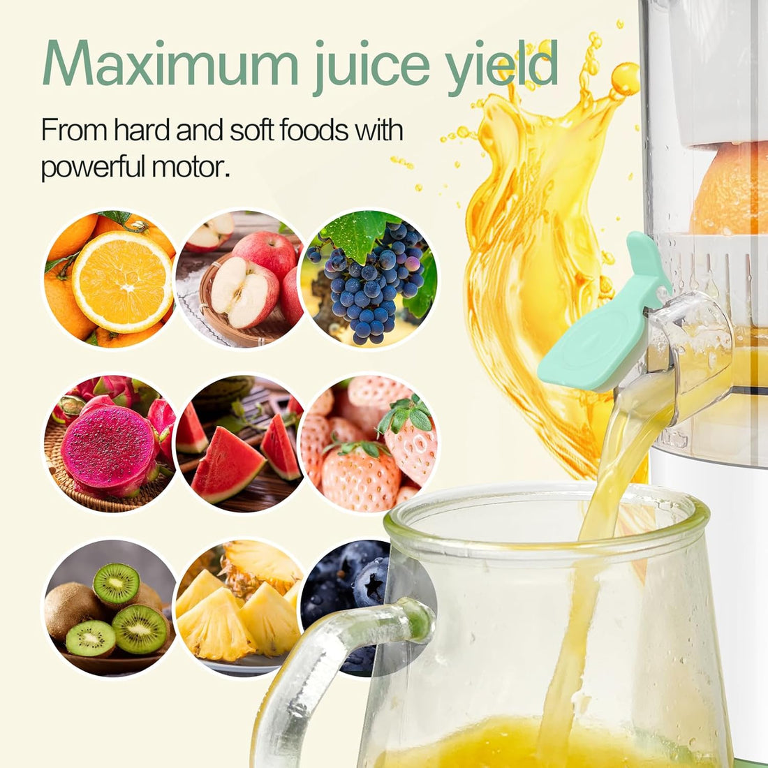 Electric Citrus Juicer, USB-C Rechargeable Portable Orange Juicer, One-Touch Cordless Juice Squeezer for Lemon, Lime & Citrus Fruits, Compact Travel Juicer for Home, Office & Camping